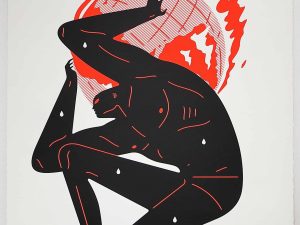 Lot #12909 – Cleon Peterson World on Fire White Screen Print Art Cleon Peterson