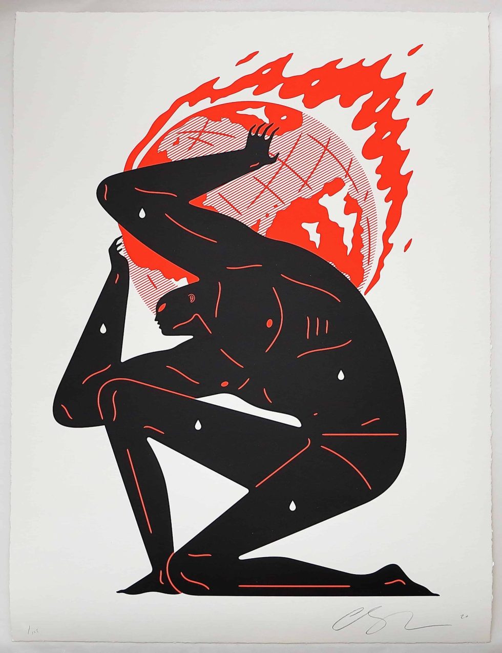 12029 Cleon Peterson World on Fire White Screen Print – Baer & Bosch Auctioneers