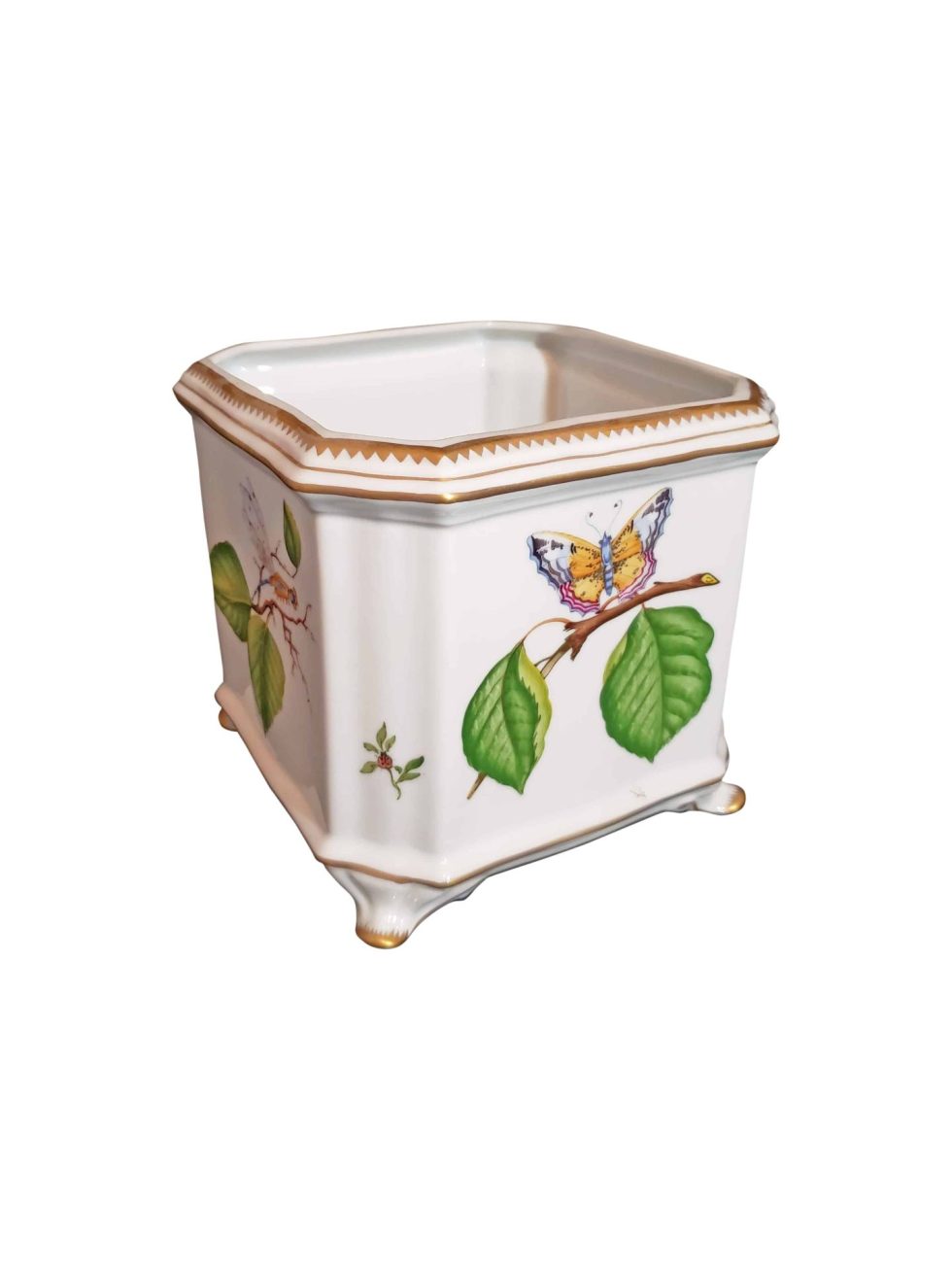 12231 Anna Weatherley Floral Butterfly Cache Pot Hand Painted in Hungary – Baer & Bosch