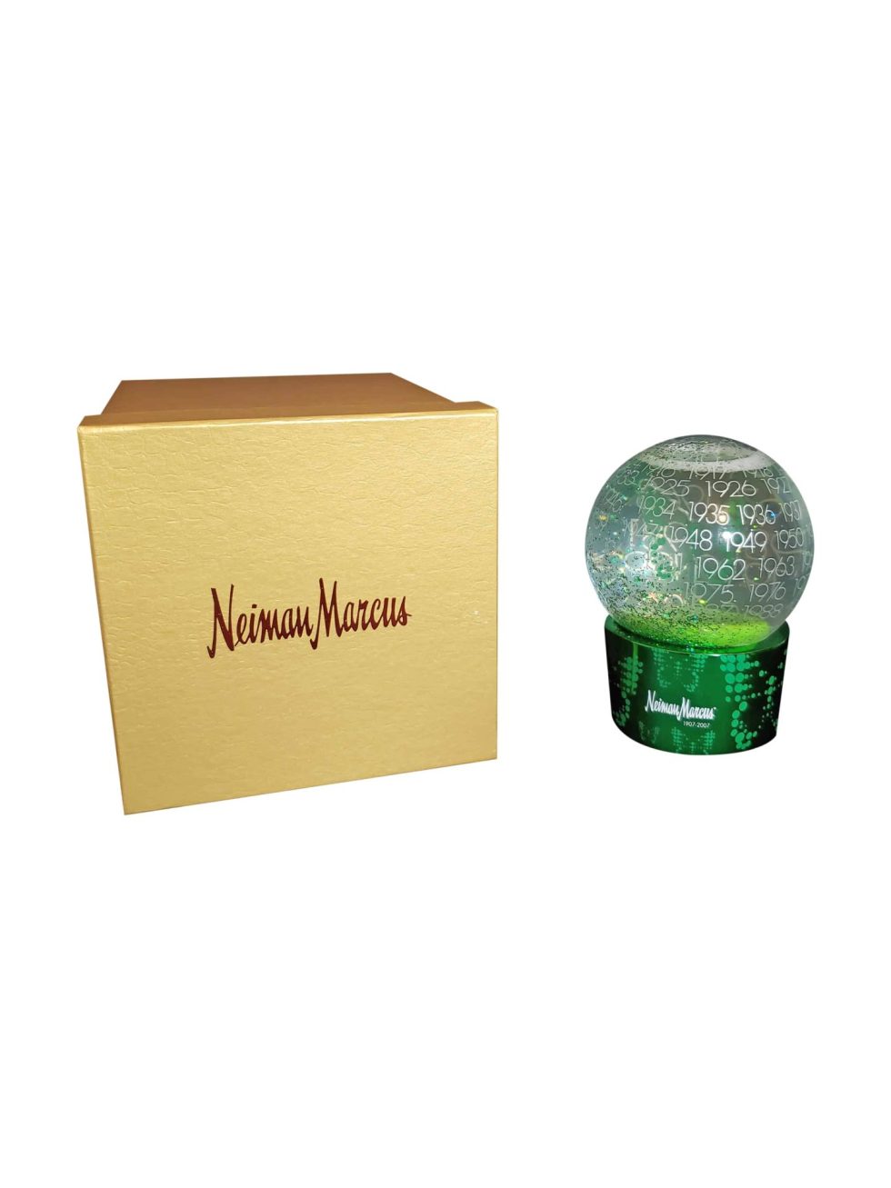 Lot #12366 – Neiman Marcus 100th Anniversary Holiday Snow Globe NIB Art Toys Neiman Marcus
