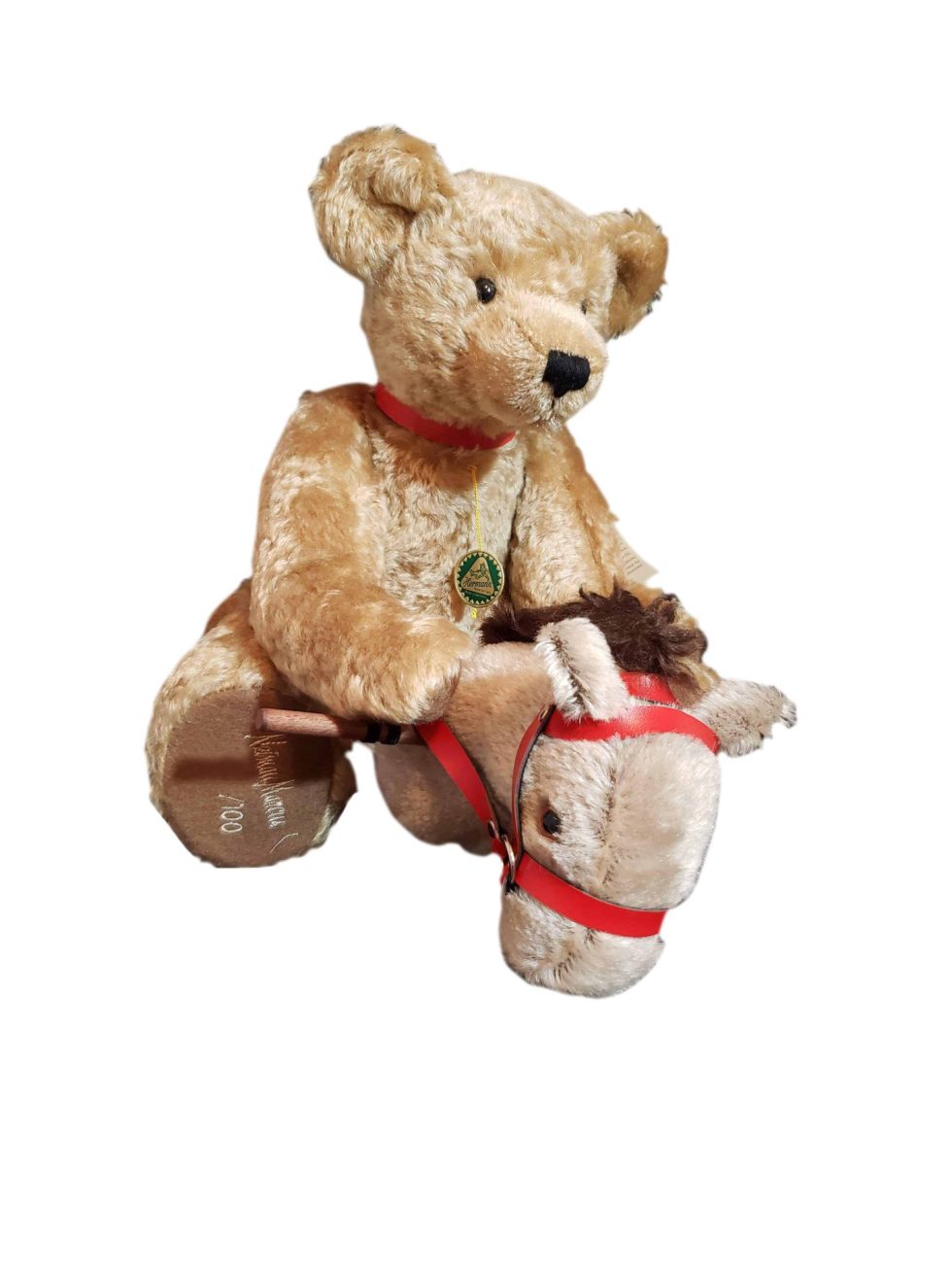 Lot #14690 – Teddy Hermann Neiman Marcus Bear with Hobby Horse Limited Edition Made in Germany Art Toys Hermann Teddy