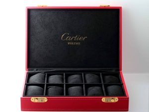 Lot #13364A – Rare Cartier Dealer Watch Box Holds 10 Watches Cartier [tag]