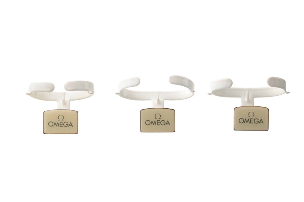 Lot #14227 – Vintage Omega Dealer Watch Display Cuffs Set of 12 Omega Omega Displays