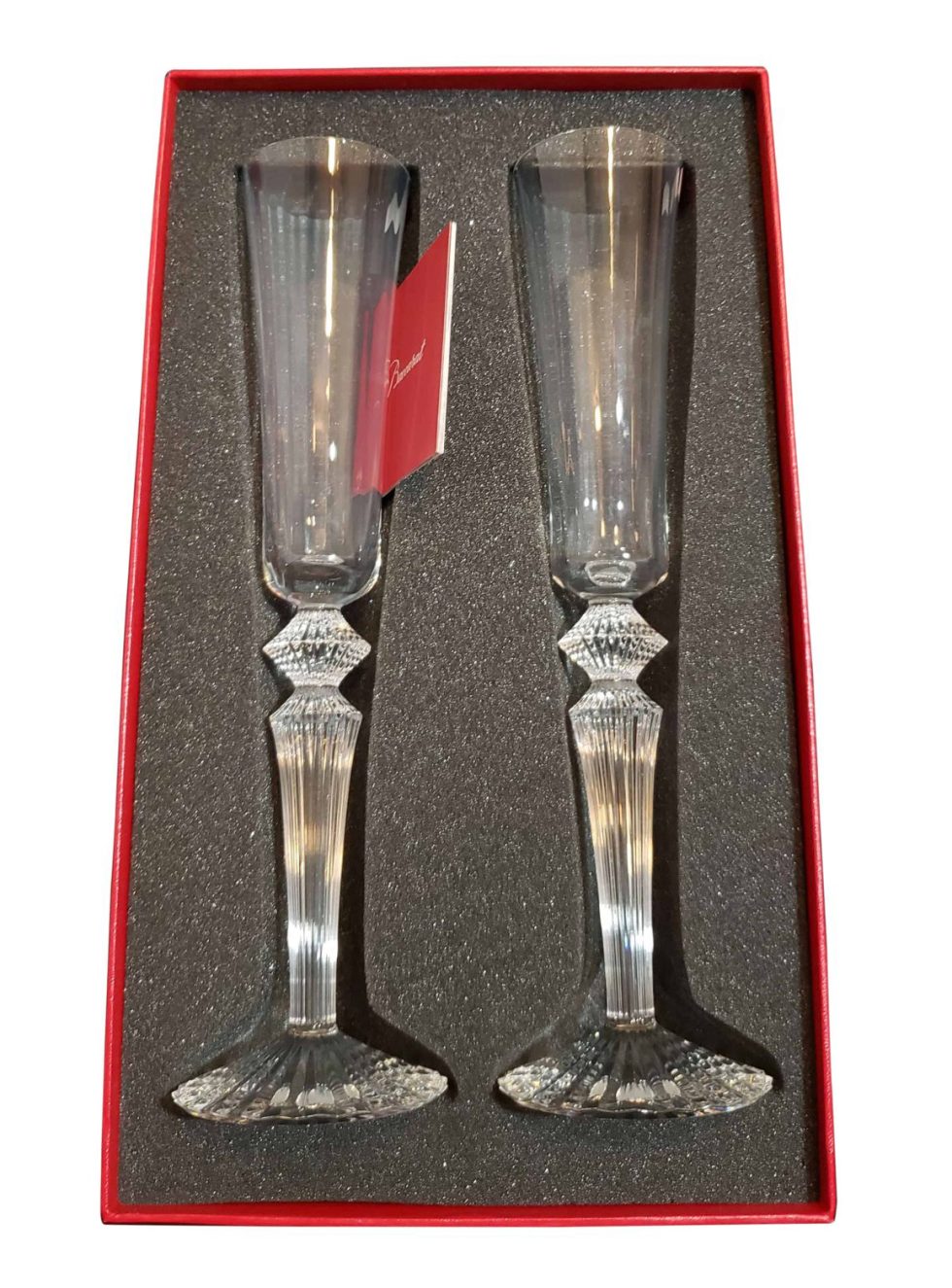 baccarat mille nuits flutissimo champagne flutes signed by mathias