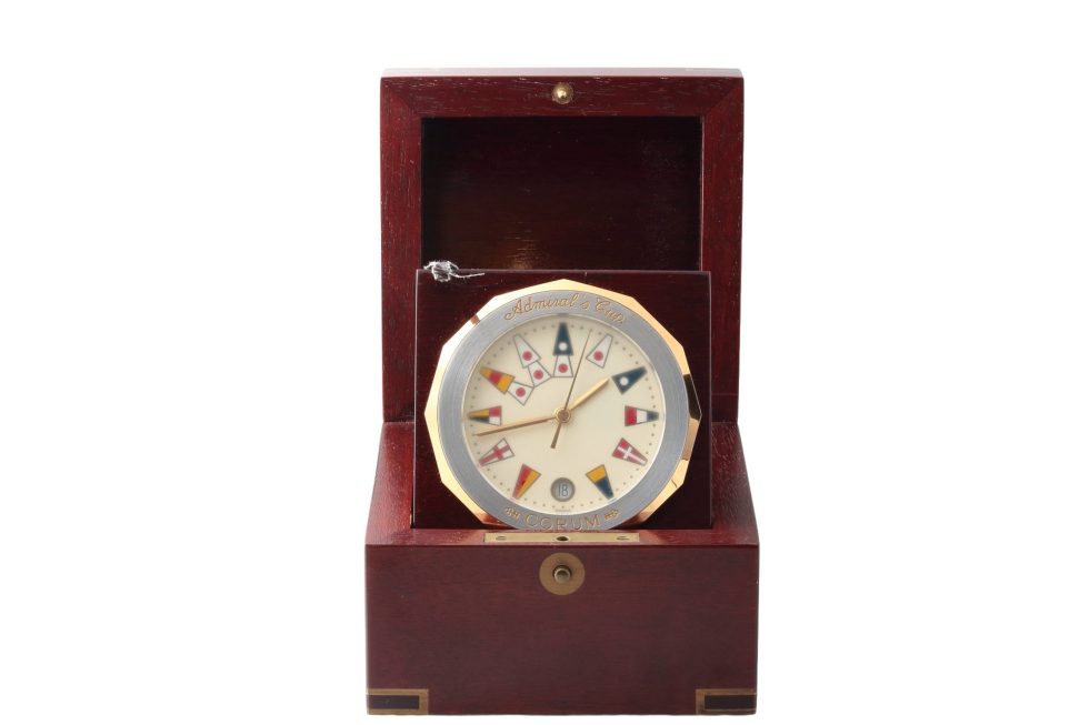 Lot #14879 – Vintage Corum Admirals Cup Nautical Desk Table Clock Clocks Corum Admiral's Clock