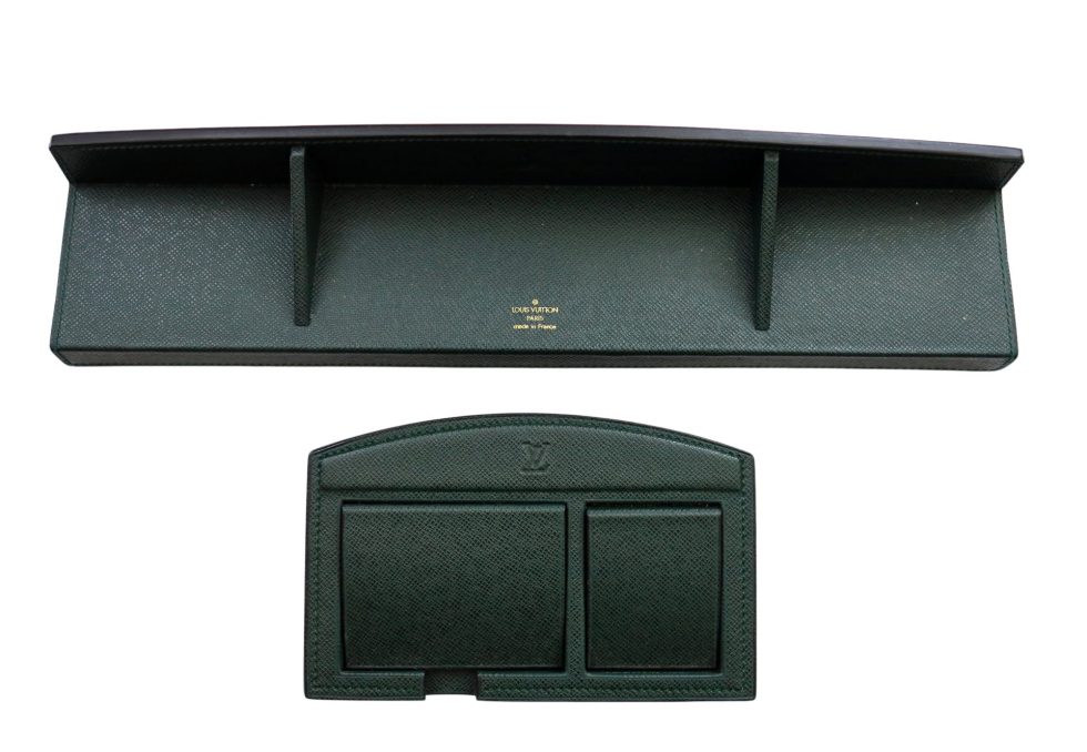 Lot #14790 – Louis Vuitton Pen Tray Notebook Holder Desk Set Taiga Leather Rare Bags Louis Vuitton