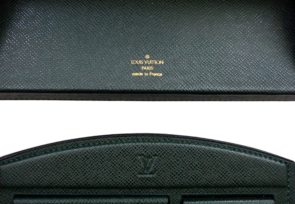 Lot #14790 – Louis Vuitton Pen Tray Notebook Holder Desk Set Taiga Leather Rare Bags Louis Vuitton