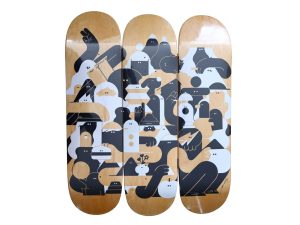 Lot #15082 – EMU Neighbors Triptych Skateboard Set EMU EMU