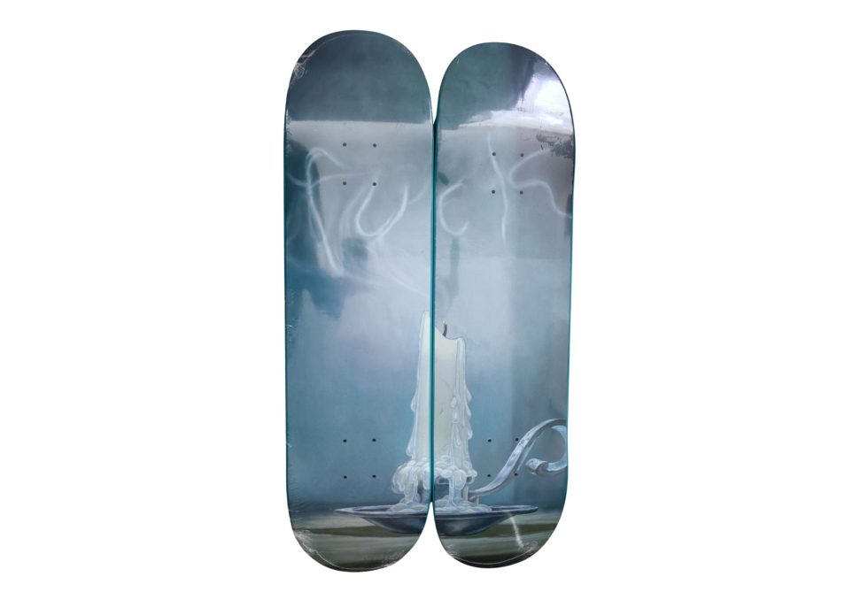 Lot #15258 – Supreme x Dan Colen Fuck Diptych Skateboard Set Dan Colen Dan Colen