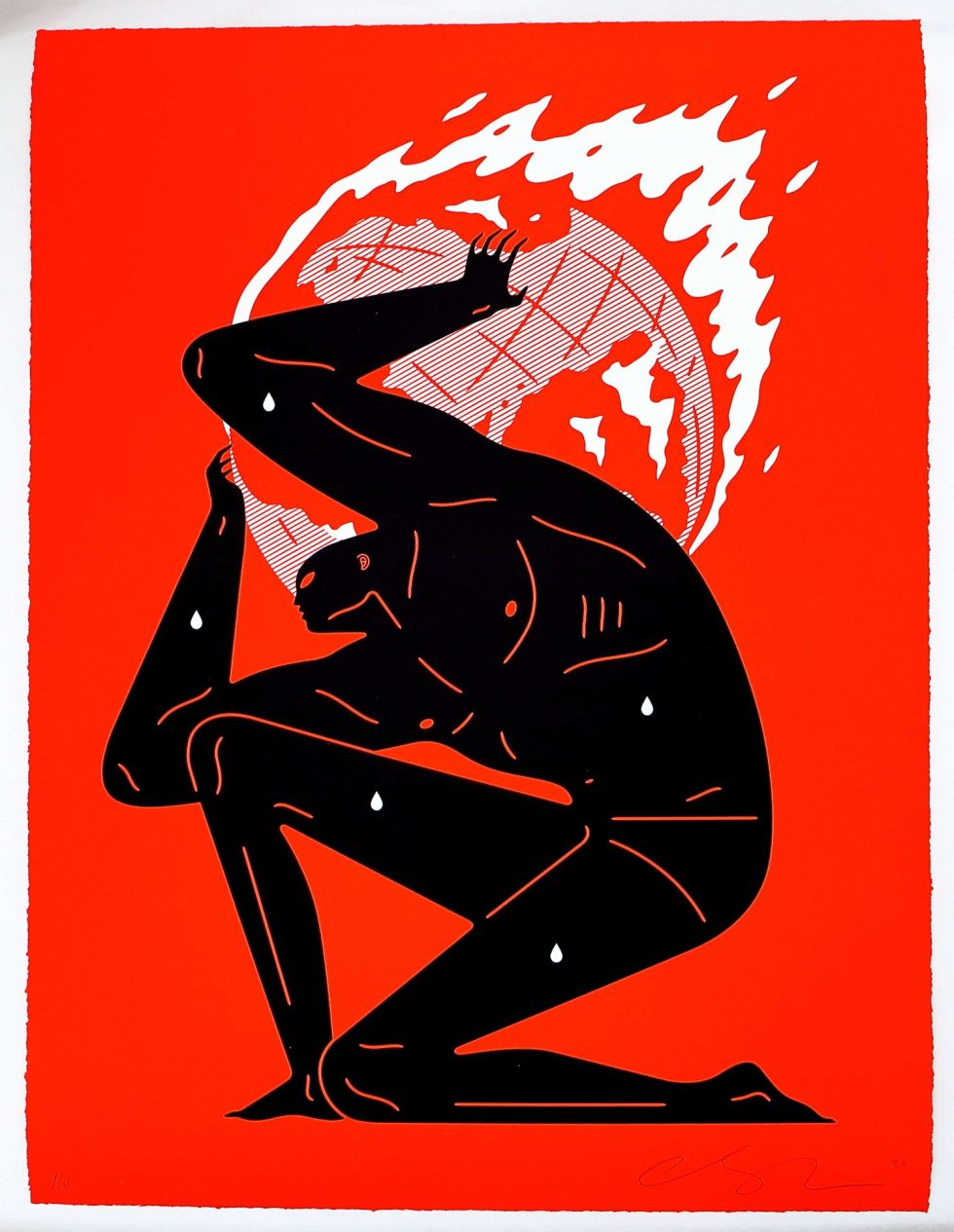 Lot #14945 – Cleon Peterson World on Fire Red Screen Print Art Cleon Peterson