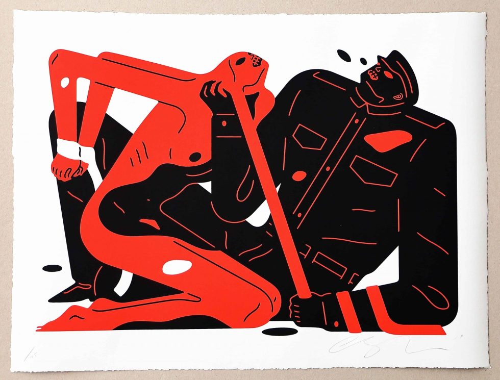 Lot #14947 – Cleon Peterson Talk Print White LTD ED 150 Art Cleon Peterson