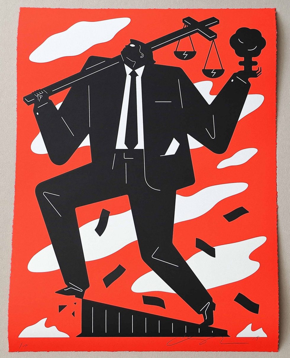 Lot #14959 – Cleon Peterson Useless Idiot Screen Print Red LTD ED 150 Art Cleon Peterson