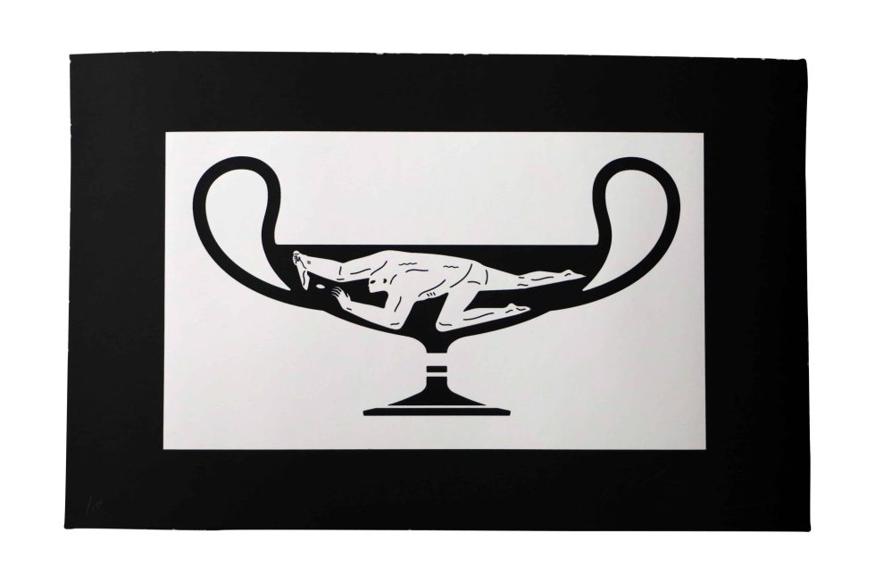 Lot #14997 – Cleon Peterson End Of Empire Kantharos Screen Print Black LTD ED 150 Art Cleon Peterson