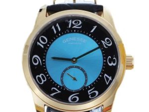 Lot #14863a – Gold Tone Steel Genesee Watch Co Wristwatch Genesee Watch Co Genesee Watch Co