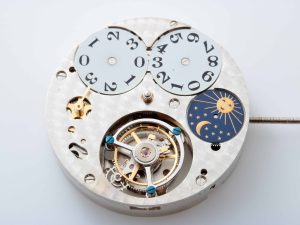 Lot #14866 – Tourbillon Manual Wind Movement #3340A Big Date AM PM 24 HR Tourbillon Movements Tourbillon Movement