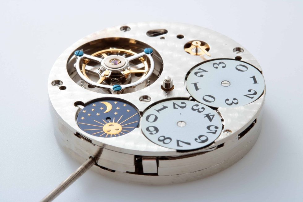 Lot #14866 – Tourbillon Manual Wind Movement #3340A Big Date AM PM 24 HR Tourbillon Movements Tourbillon Movement