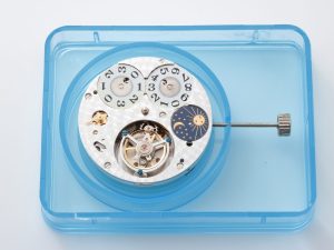 Lot #14869 – Tourbillon Watch Movement Automatic #3C40A Big Date AM PM 24HR Indicators Tourbillon Movements Tourbillon Movement