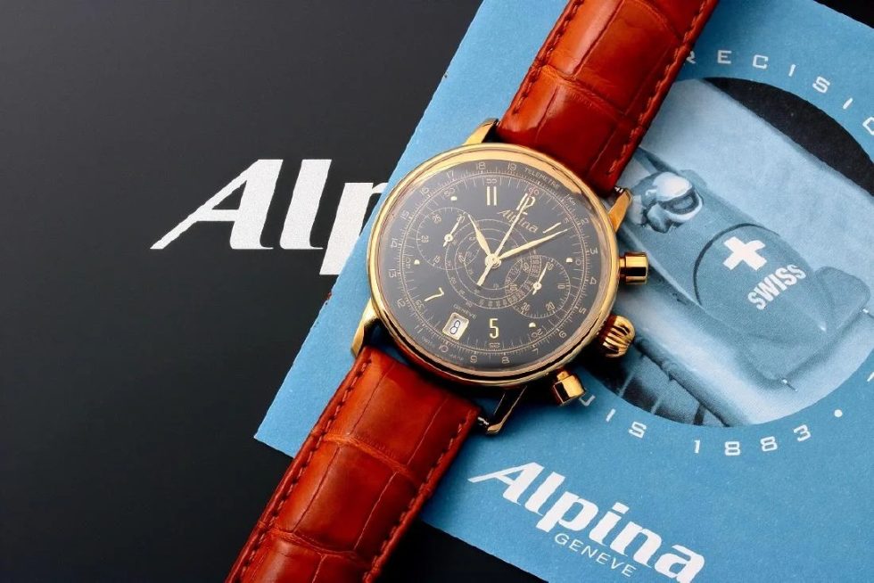 Lot #HB10-36 – 18k Yellow Gold Alpina Heritage Chronograph Watch AL-850BB3H17 Alpina Alpina AL-850BB3H17