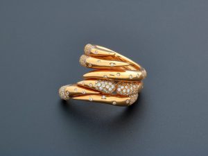 Lot #AN3152 – Audemars Piguet Givrine Rose Gold Diamond Ring Jewelry Acquire Now
